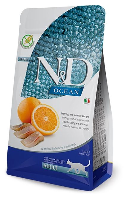 Hovedbilde FARMINA N&D Kattemat Sild og Appelsin Adult 5kg