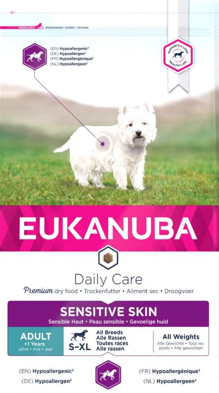 EUKANUBA DailyCare Adult All Breeds Sensitive Skin 12kg