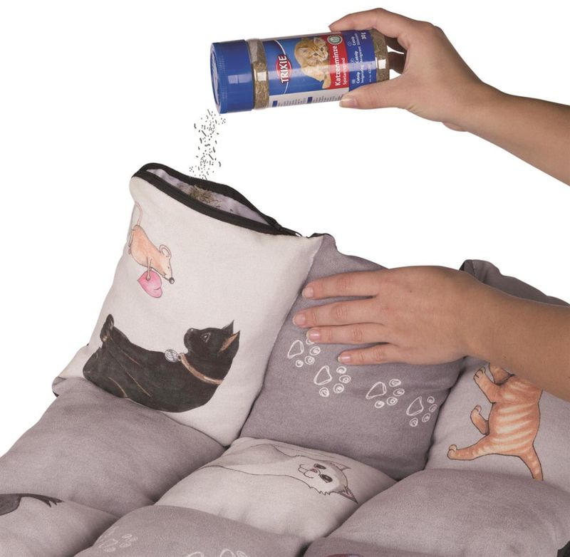 Katteteppe M/Lomme til Catnip Grå 45x55cm