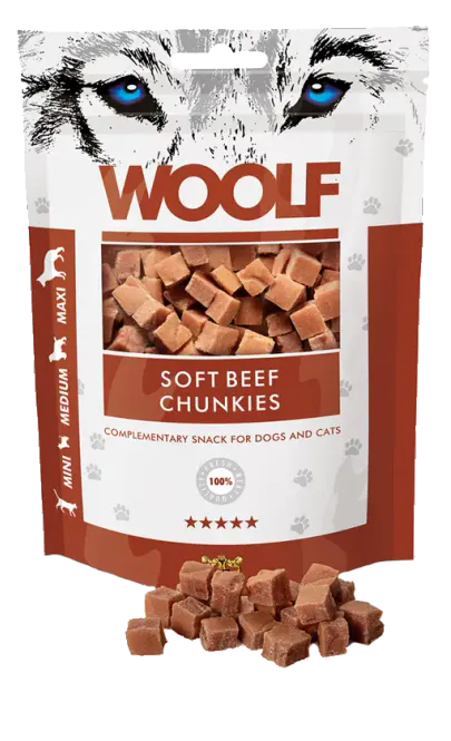 Hovedbilde Woolf Godbiter Beef chunkies 100g