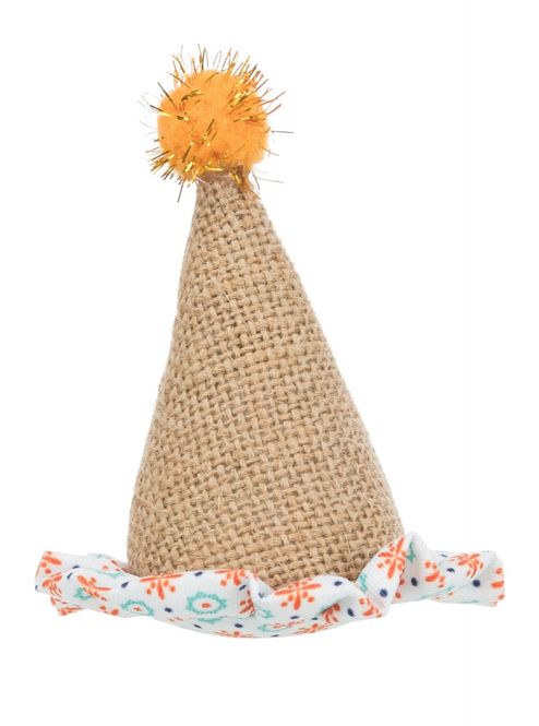 Hovedbilde Katteleke Hatt i Jute/Stoff 9cm