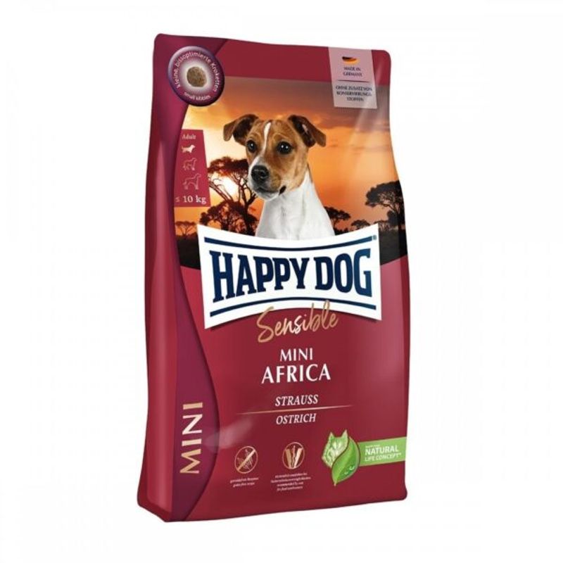 Happy Dog Sensible Mini Africa 4Kg M/Afrikansk Struts