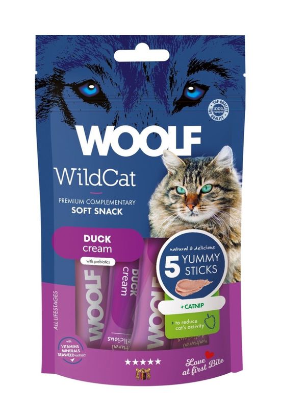 WOOLF Wildcat Cream Duck + Catnip 5 stk